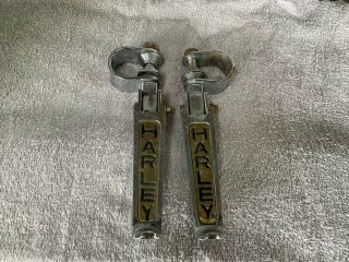 Vintage Harley Davidson Folding Footpegs With Clamps Harley Bobber Highway Pegs