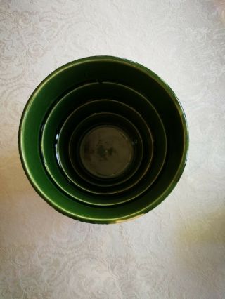Vintage Usa Mccoy Pottery Green Basket Weave Flowerpot/planter 6 " W X 5.  5 " H
