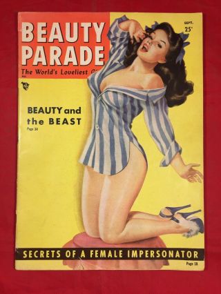Vtg Beauty Parade Sep 1949 Peter Driben Cheesecake Nylons Risqué Girlie Pinups