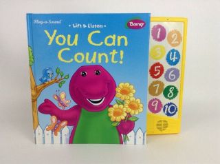 Barney You Can Count Play & Sound Lift Learn Hard Cover W Batteries Vintage 90s