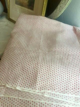 Vintage 1950 ' s Red White SWISS DOT Cotton Semi - Sheer FABRIC 34 