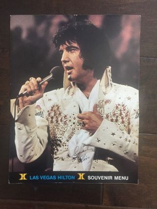 Vintage Elvis Presley Las Vegas Hilton Souvenir Menu 1974