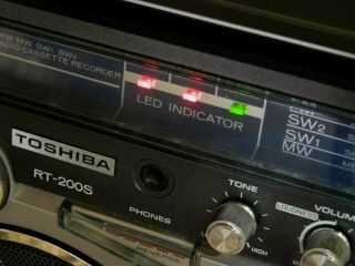 Vintage Toshiba RT - 200S Boombox Ghettoblaster Pimp Radio Cassette Player Repair 7