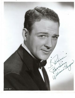 American Film & Radio Actor William Gargan,  Signed Vintage Studio Photo.