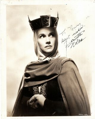 American Actress Jeanette Nolan As Lady Macbeth,  Signed Vintage Studio Photo.