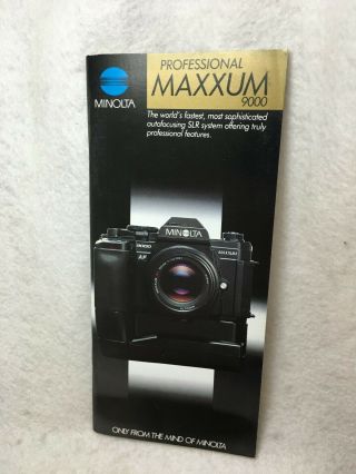Oem Minolta Professional Maxxum 9000 Slr Camera Manufacturer Sales Brochure Book
