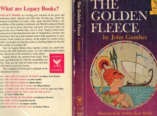 THE GOLDEN FLEECE by John Gunther LEGACY BOOKS SERIES Random House hc/dj 5