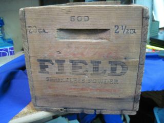 EMPTY WESTERN FIELD SHOTGUN SHELL wood wooden crate box shot 20 GAUGE 3