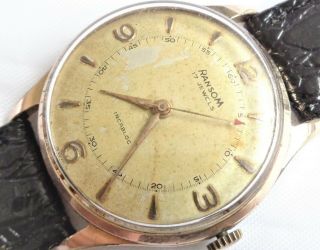 Vintage Ransom Gold Plated 17jewels Swiss Made Hand Winding Gents Wristwatch