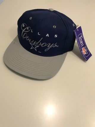 Vintage Dallas Cowboys Navy/grey Snap Back Hat Cap With Tags Attached