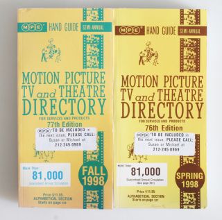 Motion Picture Tv And Theater Directories Fall/spring 1998 Set Of 2