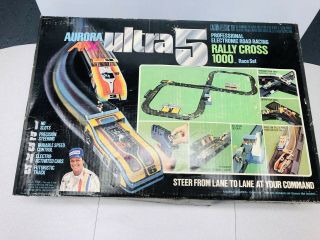 Vintage Aurora Ultra 5 Racetrack With Cars,  Controllers Complete Orginal Box