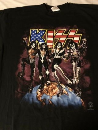 Vintage Rock Band Kiss Concert Shirt 1996 - 97 Alive Worldwide Limited Collectors
