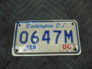 Classic & Vintage Motorcycle License Plate Washington Dc A Hard 1 To Find