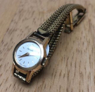 Vintage Nivada Swiss Lady 17 Jewel Gold Tone Hand - Winding Mechanical Watch Hour