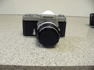 Nikon Nikomat 35mm Camera With Nikkor - S Auto 1:1.  4 50mm Nippon Kogaku Lens & Ca