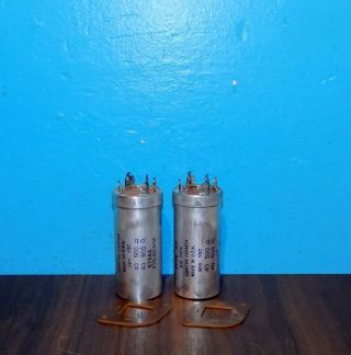 2 Mallory Fp Electrolytic Can Capacitors 40/40uf @500v Fully 500vdc