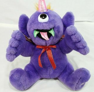 Dandee Plush Purple People Eater Music One Eyed One Horned Vintage Soft Toy Song