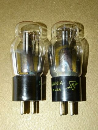 Pair,  Sylvania Type 45 Radio/Audio Amplifier Tubes,  Amplitrex Strong 6