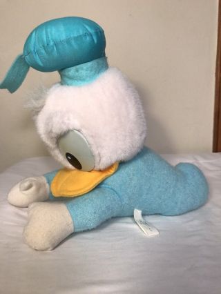 Vintage 1984 Disneyland Walt Disney World Donald Duck Baby Infant Plush Blue 10 "