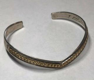 Vintage Native American Sterling & 12k Gold Filled Bracelet
