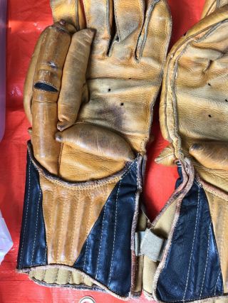 Horace Partridge Vintage Leather Hockey Gloves 3