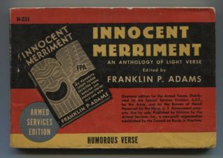 Innocent Merriment Franklin P.  Adams H - 231 Ase 1st Ed Armed Services Edition