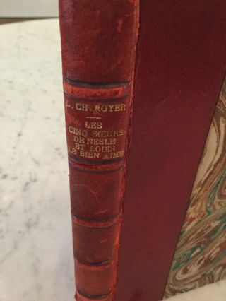 1957 French Leather Bound Book Louis - Charles Royer Les Cinq Sœurs De Nesle 2