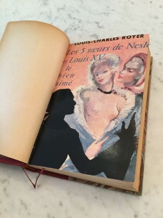 1957 French Leather Bound Book Louis - Charles Royer Les Cinq Sœurs De Nesle 4