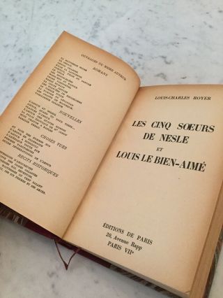 1957 French Leather Bound Book Louis - Charles Royer Les Cinq Sœurs De Nesle 5