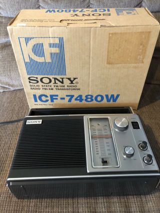 Sony Icf - 7480w Am/fm Radio Great