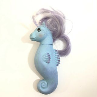 Vintage My Little Pony G1 Blue Sea Horse Lilac Mane With Lilac Drops Fins 1984