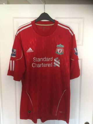 Vintage Liverpool Football Shirt 2010 - 12 Large Adidas England Soccer Jersey