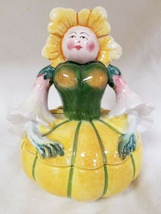 Vintage Horchow Anthropomorphic Pumkin Lady Made In Italy