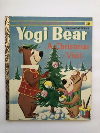 Yogi Bear A Christmas Visit Vintage Little Golden Book 1961 1st Edition