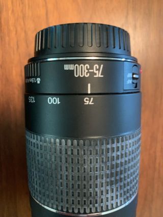 Canon Zoom Lens EF 75 - 300mm III 1:4 - 5.  6 with Vintage Tarmac Case 5.  5 