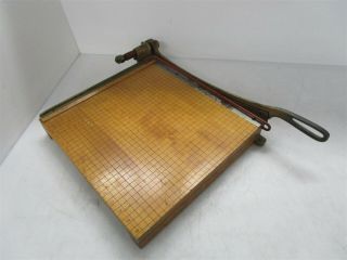 Vintage Ingento 5 Cast Iron & Maple Guillotine Paper Cutter