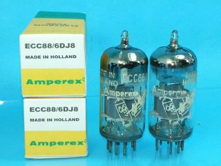 Amperex Bugle Boy 6dj8 Ecc88 Vacuum Tube 1959 Large O Matched Pair Warm Tone
