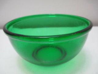 Vintage Anchor Hocking Forest Green Glass Mixing Bowl Rolled Edge Rim 4 3/4 " D