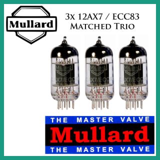3x Mullard 12ax7 / Ecc83 | Matched Trio / Set / Three Tubes |