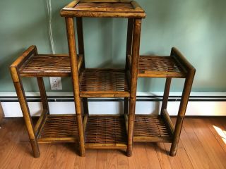 Vintage Foldable Bamboo Plant Stand