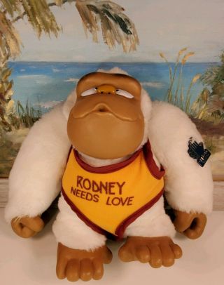 Vintage Applause Rodney Jr.  Needs Love White Monkey Gorilla 8 " Ape Plush 1979