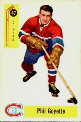 1958 - 59 Parkhurst Phil Goyette 47 Ex,  Vintage Hockey Card