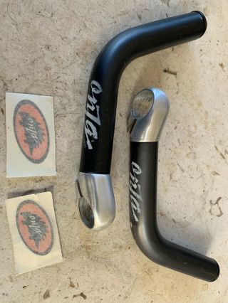 Vintage Onza Long Bend Black Bar Ends With Onza End Caps And Decals