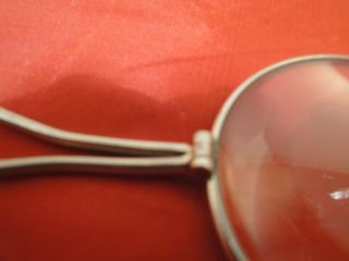 VINTAGE SIGNED FOLDING MAGNIFYING GLASS IN WORN LEATHER CASE 4