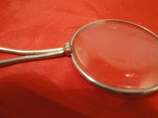 VINTAGE SIGNED FOLDING MAGNIFYING GLASS IN WORN LEATHER CASE 6
