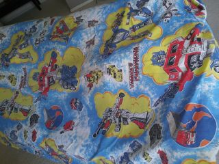 Vintage Hasbro 1984 Transformers Twin FLAT FITTED SHEET PILLOW CASE complete set 4