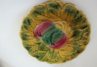Sarreguemines Vintage French Ceramic Majolica Fruit dessert Plates 8
