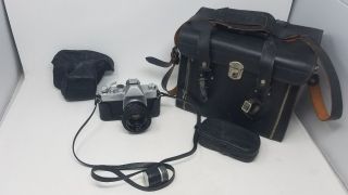 Vintage Camera Mamiya / Sekor 500 Tl Leather Bag W Lock & Case With Strap
