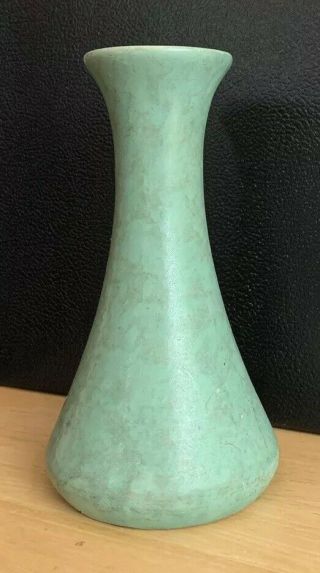 Vintage Brush Mccoy Green Vellum Glaze Arts And Crafts Vase 1920 Shape 064.